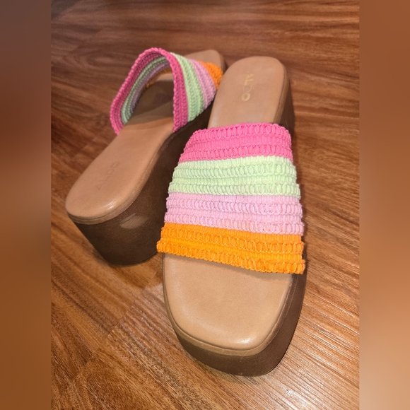 Aldo Pastel Rainbow Crotchet Sandals - Picture 3 of 16
